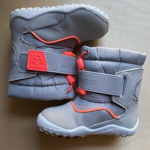 Vivo Barefoot Kids Gray and Orange Rain & Snow Boots